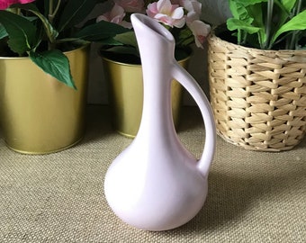 Royal Haeger Ewer Bud Vase, Matte Pink, Vintage USA Pottery RG92