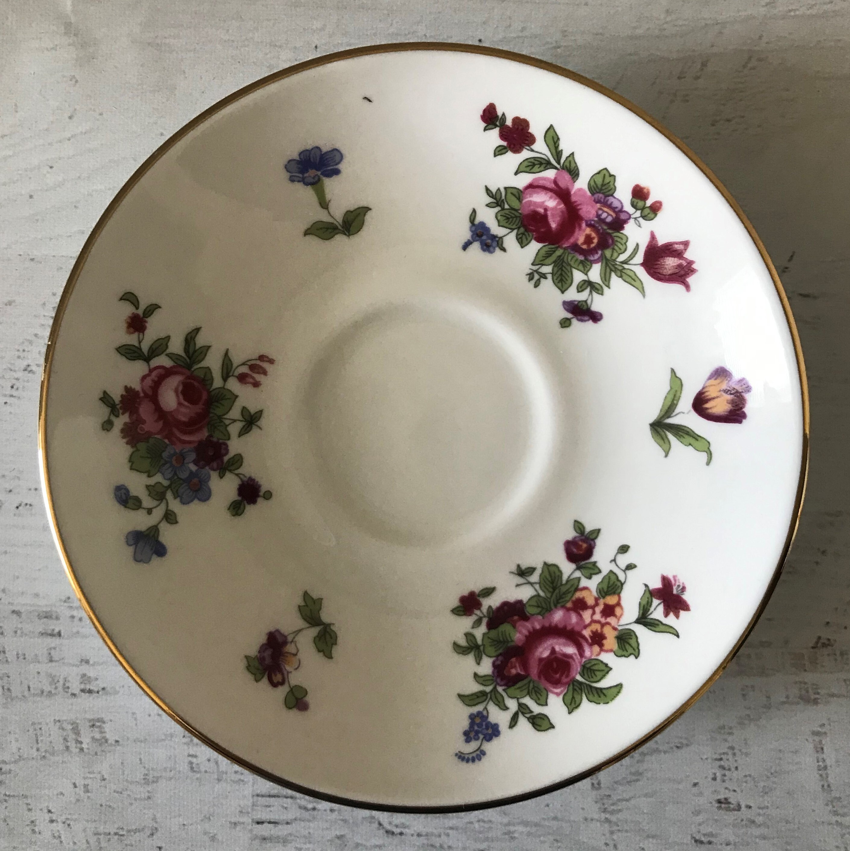 Crown Staffordshire Tea Cup and Saucer Set Dresden Spray Etsy