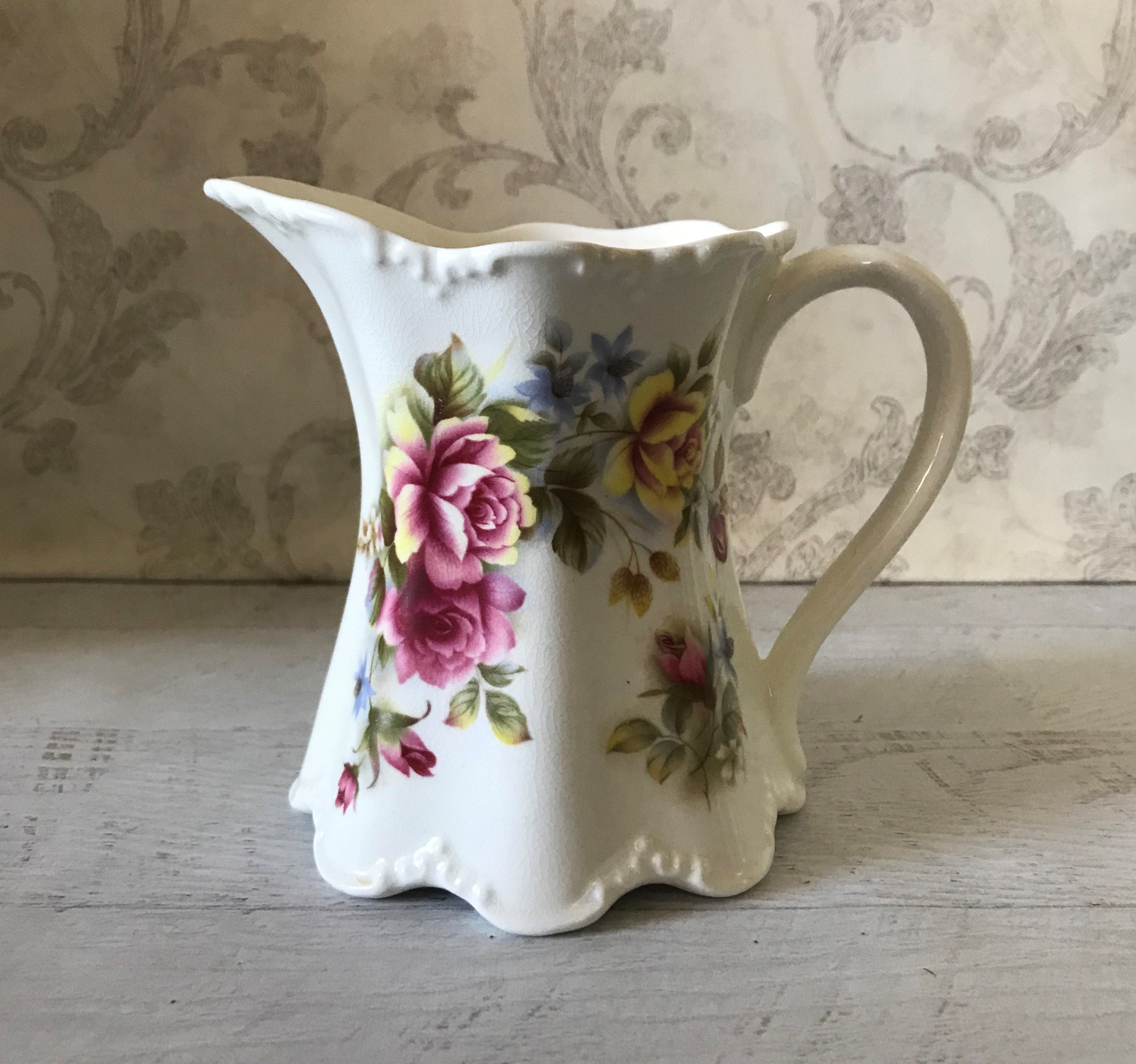 St Floral Milk Jug Pitcher Fine Bone China Made in Etsy