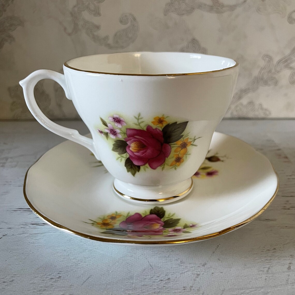 Duchess China Tea Cup and Saucer Set Duchess Bone China Pink Etsy