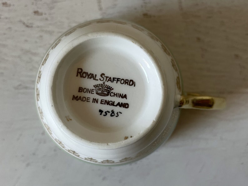 Royal Stafford Tea Cup and Saucer Set Pattern 7585 Green Etsy