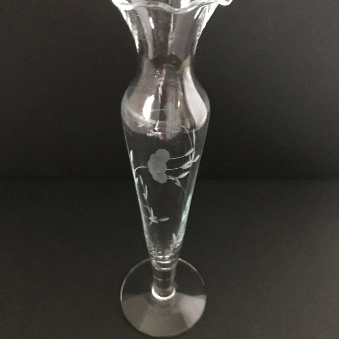Vintage Princess House Bud Vase Heritage Etched Glass Flower Etsy