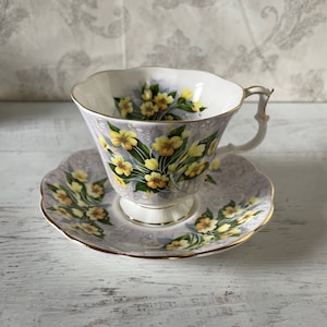Royal Albert Tea Cup and Saucer Set, Festival Series Adelphi, Gainsborough Shape, Made in England, Vintage Teacup Set