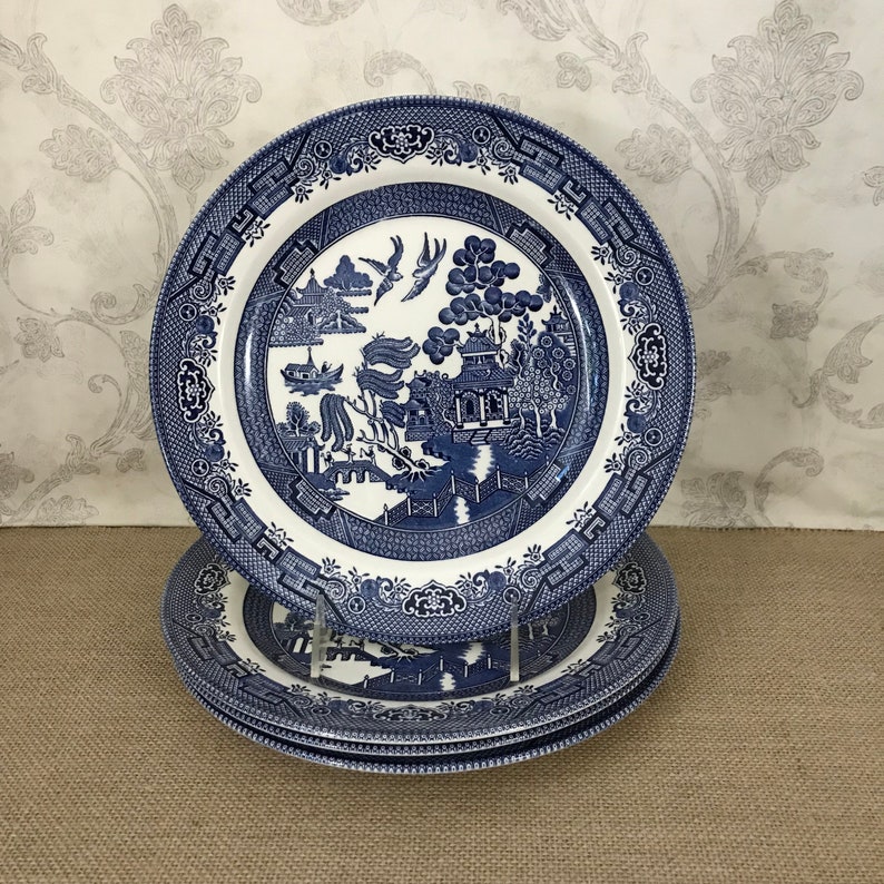Kitchen Decor Greentreeboutique England Blue Willow Dinner Plates