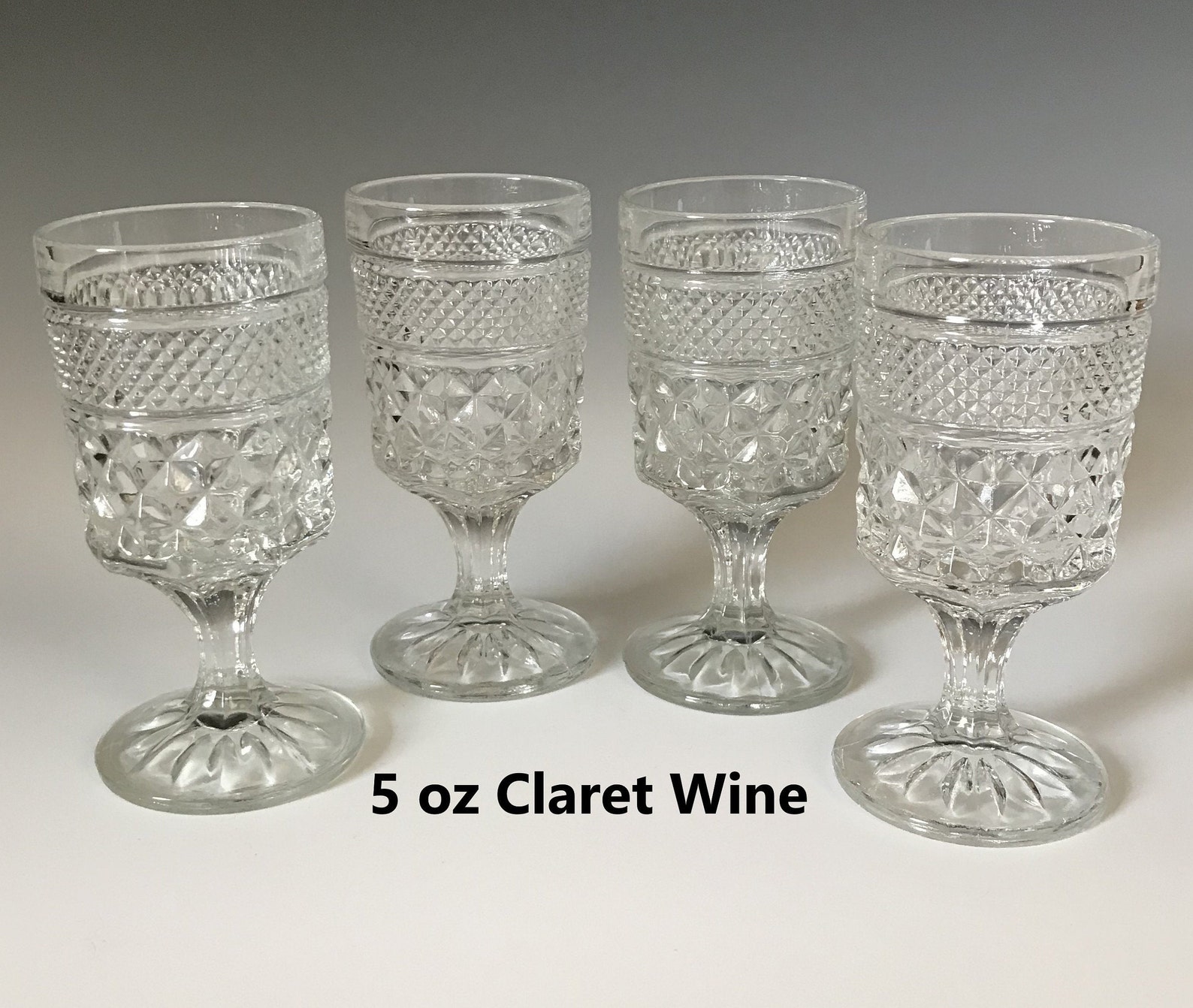 Set of 4 Wine Glasses 5 Oz Wexford Clear Claret Wine Glasses Etsy