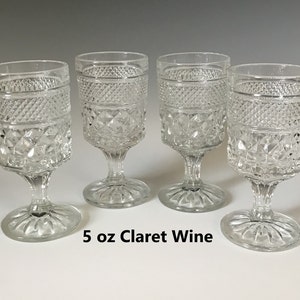 Vintage Wexford Claret Wine Glasses Set of 4 - Anchor Hocking (5 3/8&quot;)