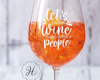 CUSTOM wine glasses/ Party Favors/ Wine stemless OR full stem wine glasses