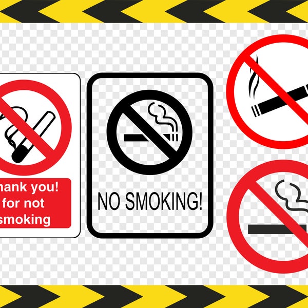 No smoking sign Svg Clipart Printable Cigarette Cricut Silhouette Dxf Pdf Png files