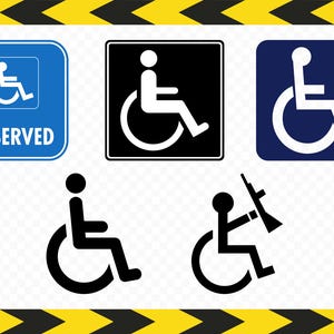 Hendicap Handicapped Wheelchair Disabled person SVG Printable Decal Clipart Dxf Pdf Png files
