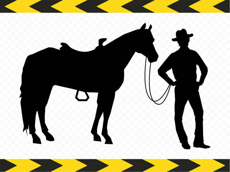 Cowboy SVG Rider Horse Cut Files Fo Cricut Silhouette DXF PDF Etsy