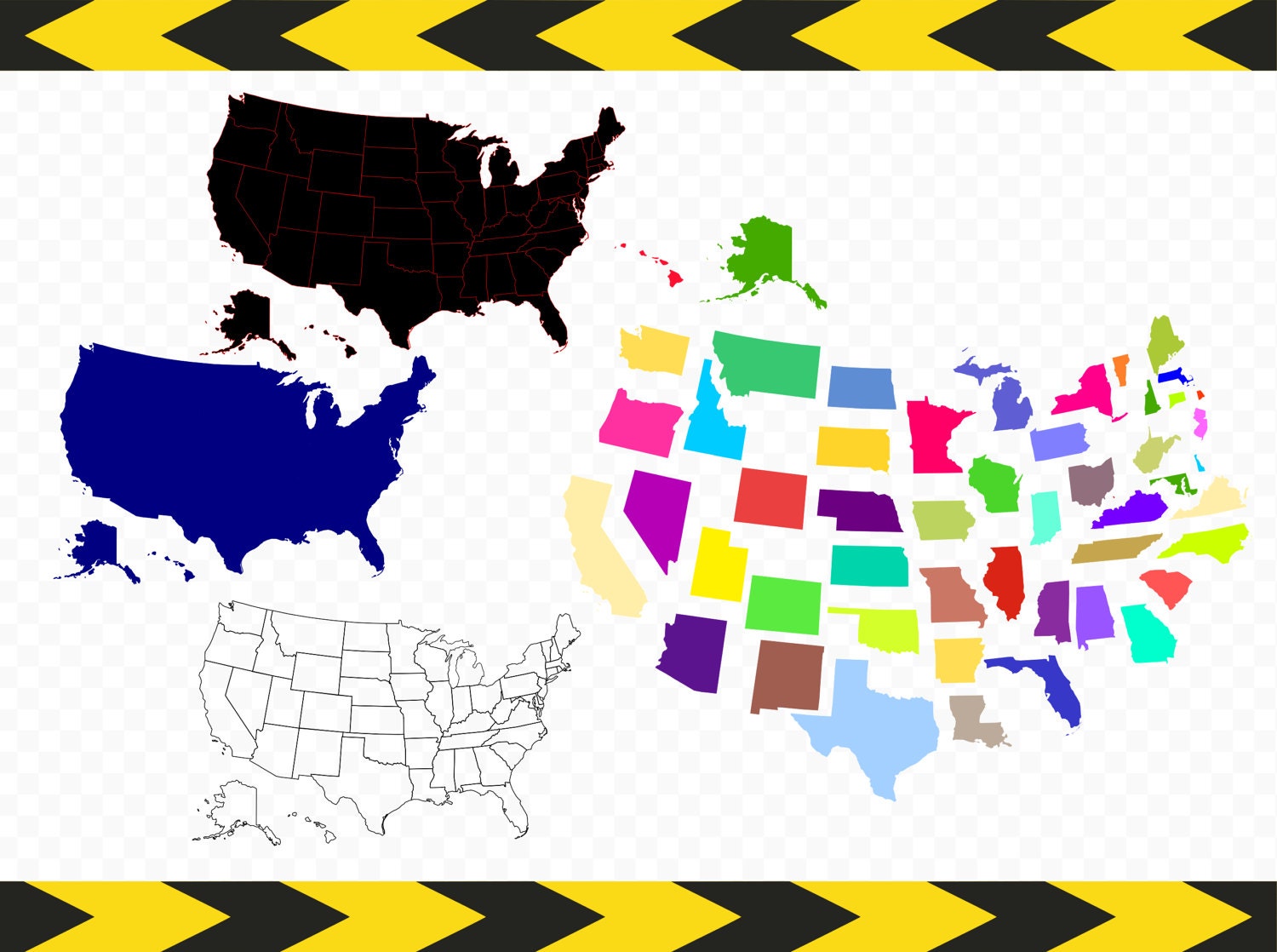 Download USA map SVG files for cricut silhouette United states map ...