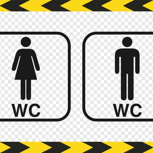 WC teken SVG Toilet teken Clipart Decal Sticker Cricut downloads Dxf Pdf Png bestanden