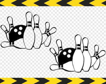 Bowling ball and pin SVG Clipart Clip art DIY Shirt Cricut Silhouette cut files Dxf Pdf Png