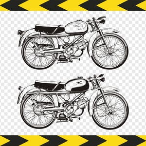 Motorrad SVG Clipart druckbare Moto Guzzi Cardellino 73cc Aufkleber DXF PDF Png-Dateien