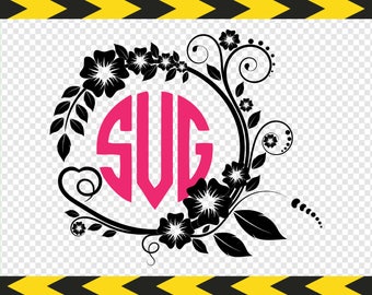 Flourish monogram frame Svg Vector Clipart Dxf Pdf Png