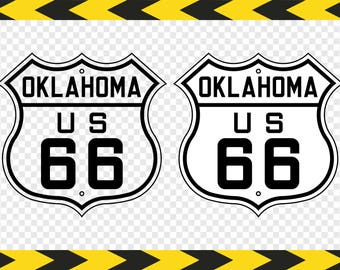 Route 66 sign SVG Oklahoma Clipart Decal Cricut downloads Silhouette designs Dxf Pdf Png