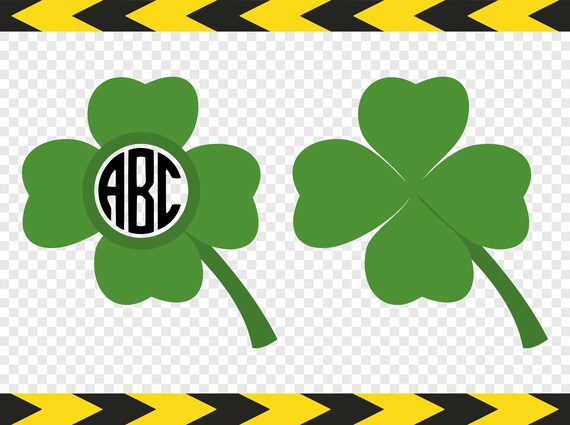 Download Four Leaf Clover Svg Monogram Frames Clipart Silhouette Cricut Etsy