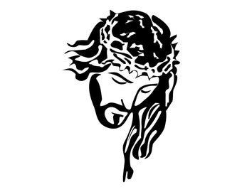 Jesus head Svg Cut files for silhouette cricut Christian cuttable SVG files designs Laser cut vector art Cameo files Clipart Downloads PNG
