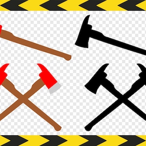 Firefighter axe SVG Fireman axe Clipart Crossed axes Cut files for Cricut Silhouette Dxf Pdf Png