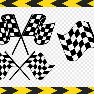 Checkered flag SVG Clipart Racing finish flags Vector Svg Cut files for Silhouette Cricut DXF PDF Png