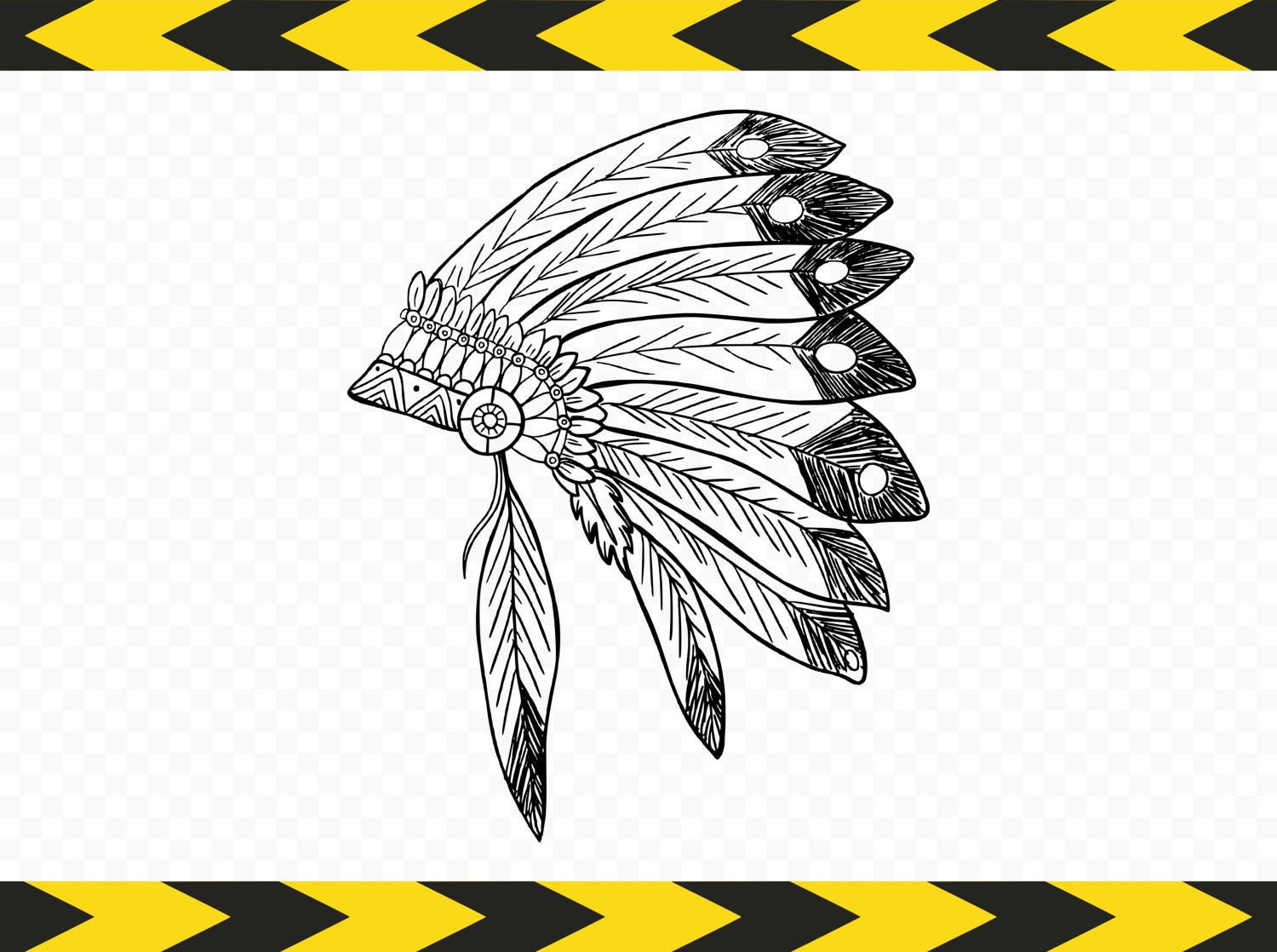Download Indian headdress SVG Hand drawn Clipart Dxf Pdf Png | Etsy