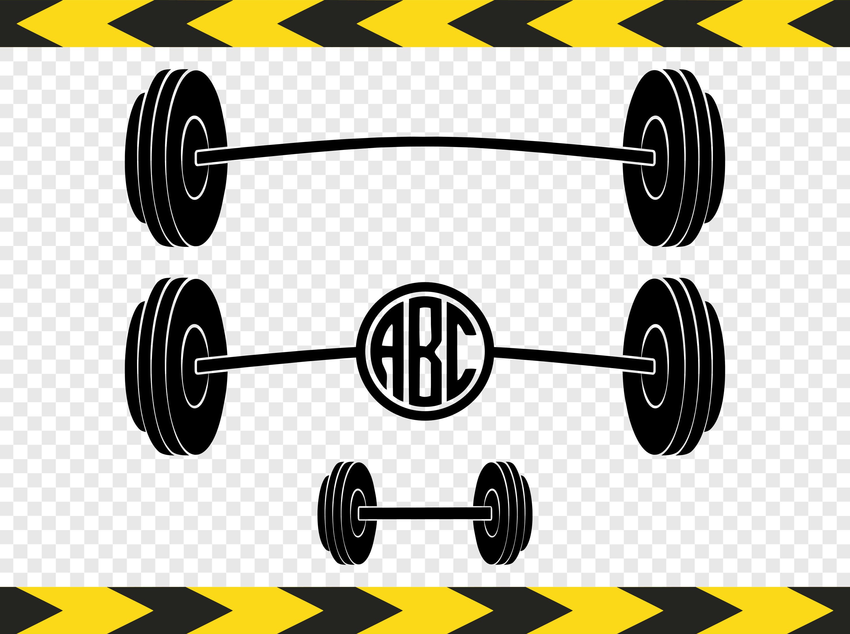 Dumbbell Weight lifting SVG Clipart Monogram frame Fitness ...