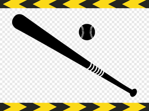 softball bats crossed clipart row