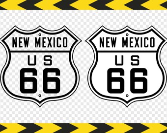 Route 66 sign SVG New Mexico Cricut downloads Silhouette designs Clipart Decal Dxf Pdf Png files