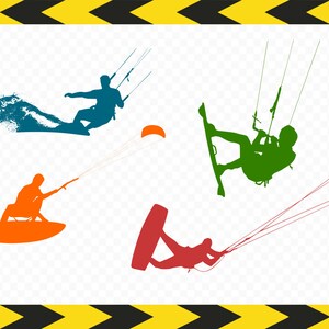 Kitesurfing SVG Kiteboarding Cut files for Cricut Silhouette Shirt SVG Decals Clipart Dxf Pdf Png
