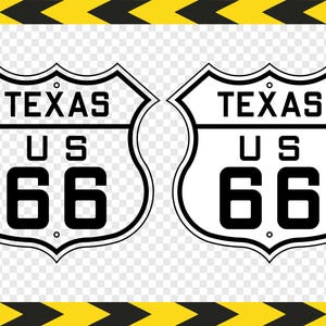 Route 66 sign SVG Clipart Texas Decal Cricut designs Silhouette downloads Dxf Pdf Png
