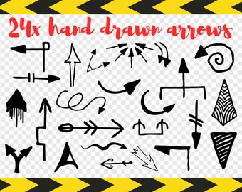 Arrow Svg bundle Hand drawn clipart Clip art Scrapbook Cut files for Cricut Silhouette Dxf Pdf Png