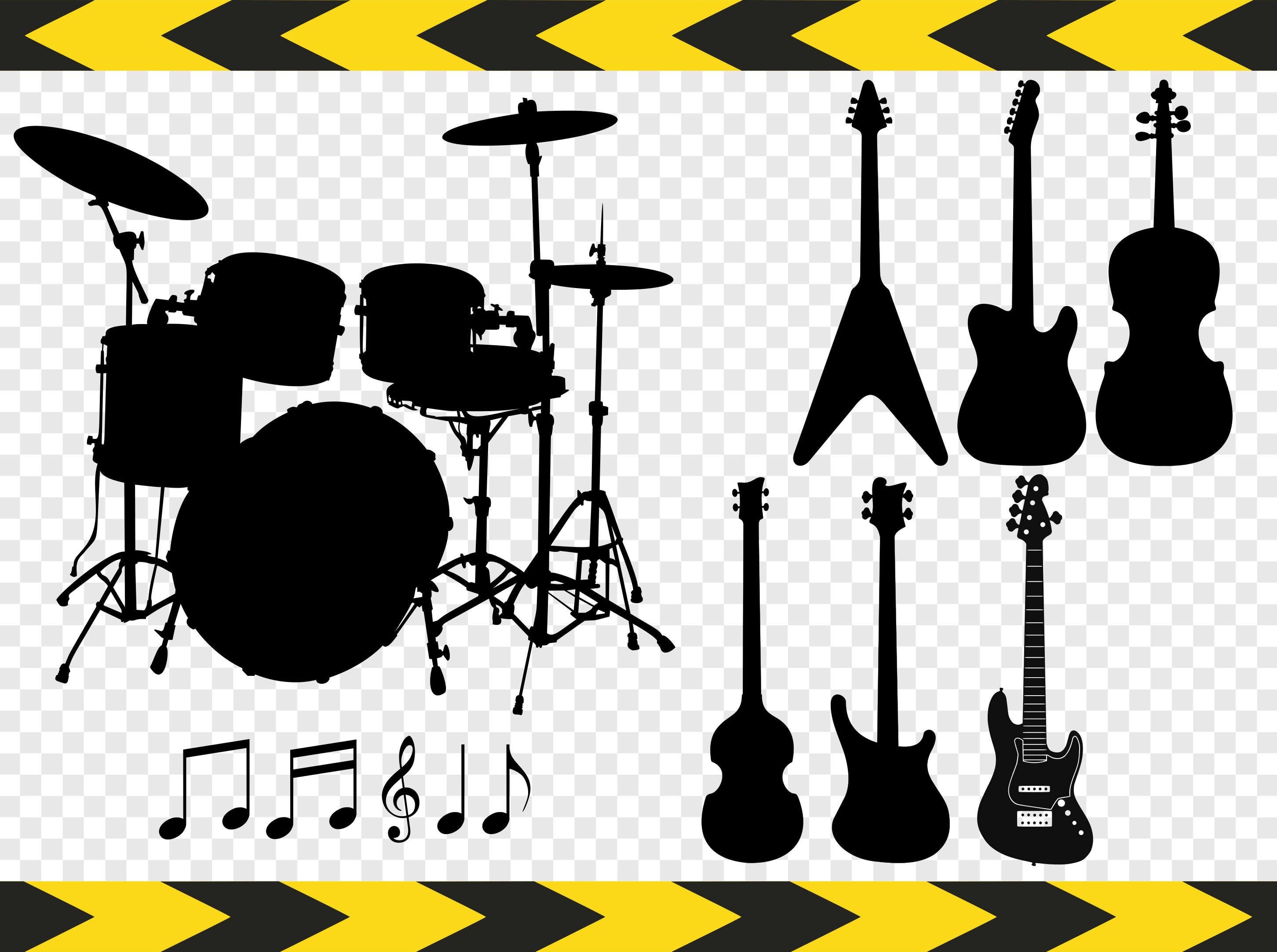 Download Guitar svg Drum Music notes svg Bass Electric guitar ...