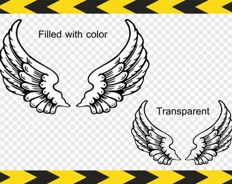 Ailes d’ange fichiers SVG pour silhouette Clipart sticker DXF PDF Png