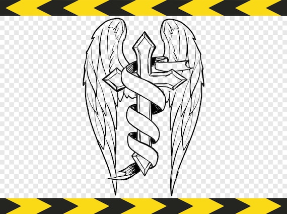 Download Angel Wings Svg File Cross Christian Car Decals Sticker Cut Etsy