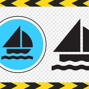 Sailboat Boat Yacht SVG Decal Art Print Clipart Cut files for Silhouette Cricut DXF PDF Png