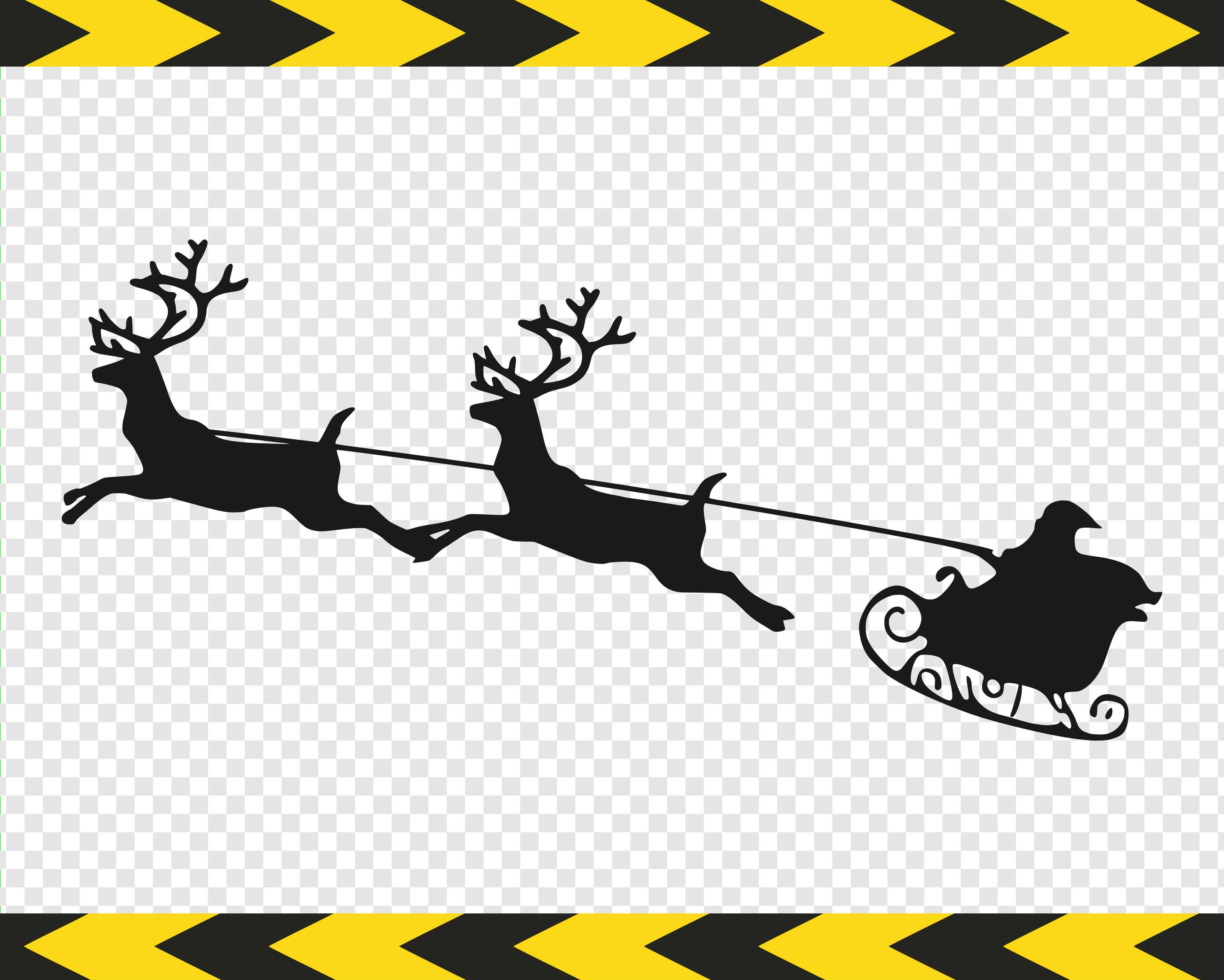 Download Santa Reindeer SVG Png Dxf Silhouette Clipart Scrapbook Pdf | Etsy