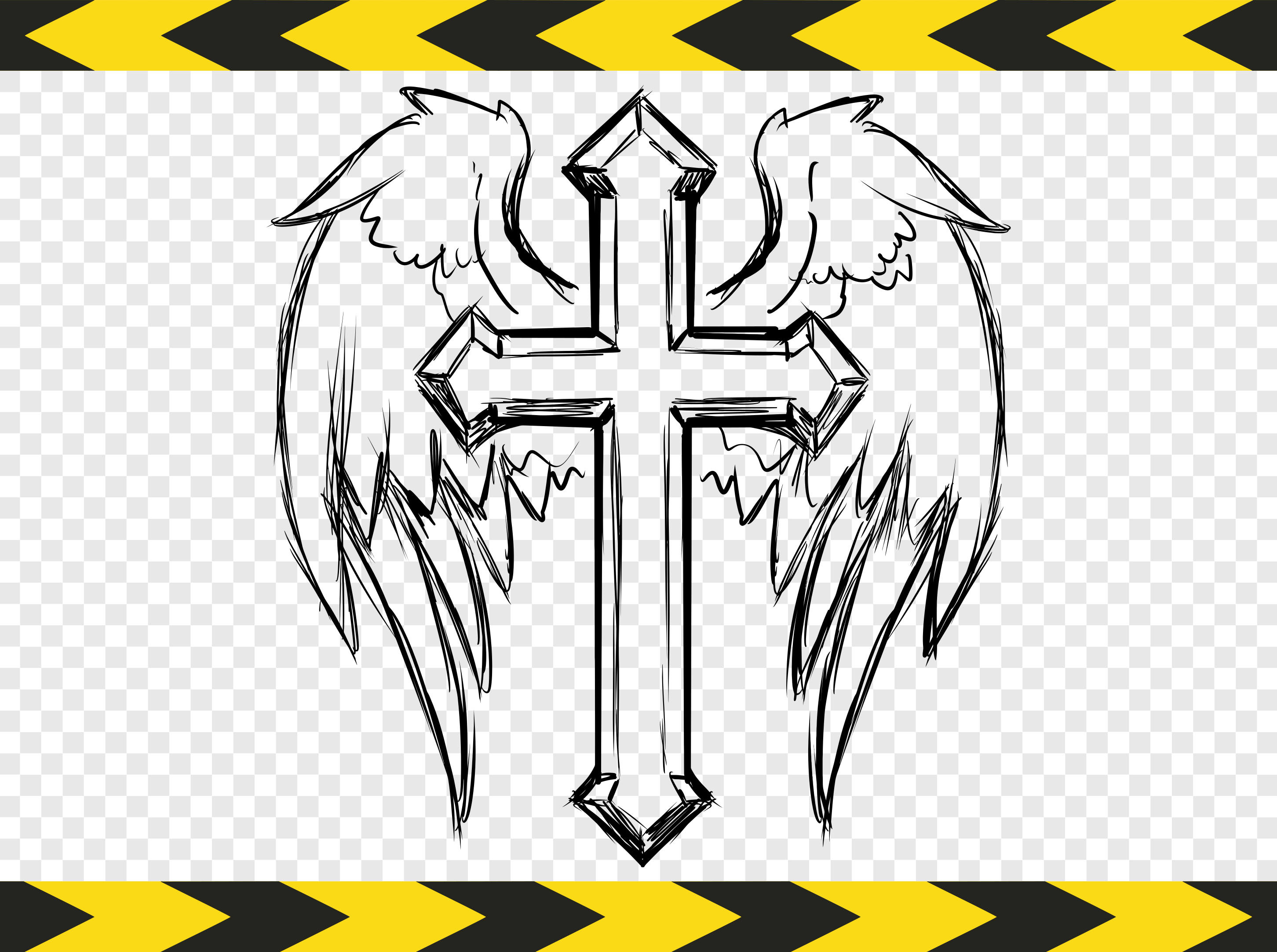 angel wings with cross clipart pics