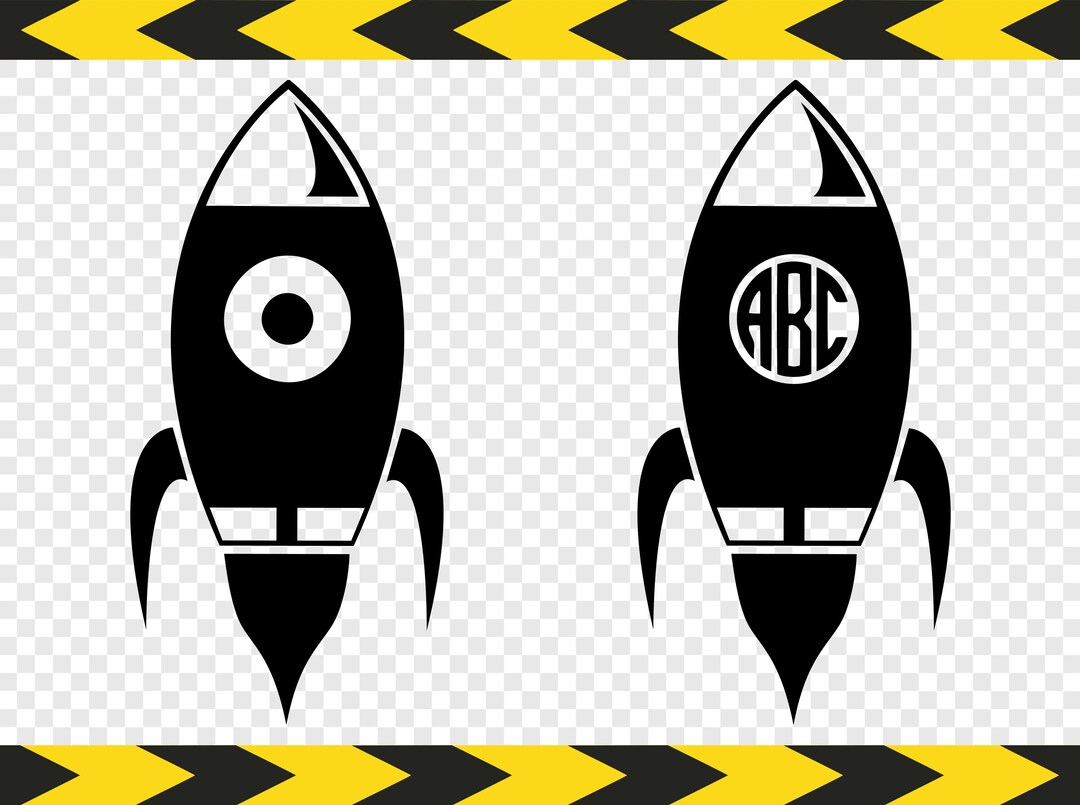 Rocket Monogram SVG File Clipart Clip Art Silhouette Cricut Designs ...