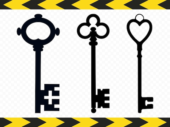 Download Key Svg Clipart Skeleton Key Decal Decor Heart Cut Files For Etsy