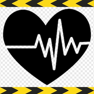 Heart EKG SVG Decal Clipart Healthcare Medical Cut files for Silhouette Cricut Commercial use Dxf Pdf Png