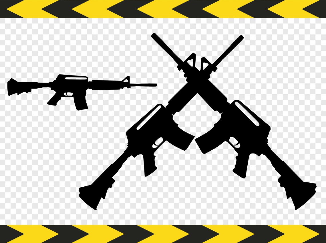 Download AR 15 SVG Clipart Army Crossed Guns Weapons Silhouette | Etsy