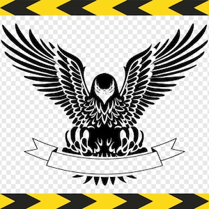 Eagle Svg Ribbon banner Clipart Decal Cut files for Cricut Silhouette Dxf Pdf Png