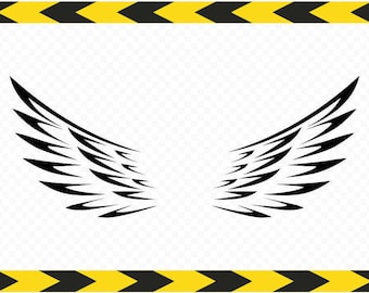 Angel wings wall decor SVG Decal stickers Cut files for Cricut DXF PDF Png