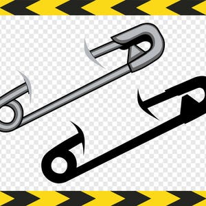 Veiligheidsspeld SVG Clipart illustraties Cricut silhouet snijden bestanden Dxf Pdf Png