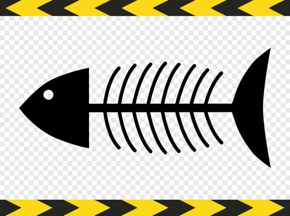 Download Fish skeleton bone SVG Clipart DIY Decal Sticker Shirt ...