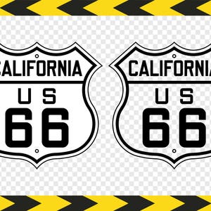 Route 66 sign SVG Clipart California Cricut Silhouette cut files Dxf Pdf Png