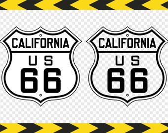 Route 66 sign SVG Clipart California Cricut Silhouette cut files Dxf Pdf Png