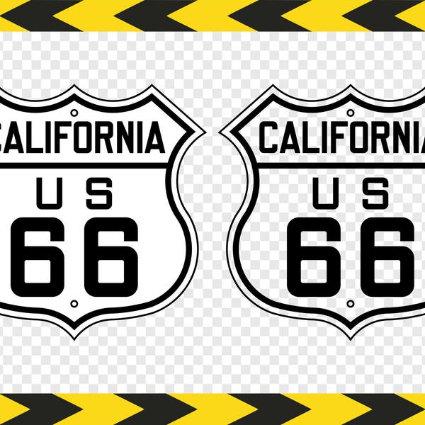 Route 66 sign SVG Clipart California Cricut Silhouette cut files Dxf Pdf Png