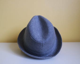 Vintage Fedora Hat Unisex Gray Cotton Hat Classic style hat Formal Fedora hat Gray Fedora Hat Hipster Hat