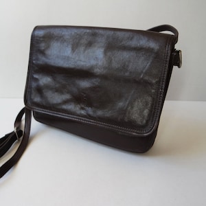 Vintage Brown Shoulder Genine Leather Bag Messenger Bag Crossbody Bag Brown Leather Bag Dark Brown Real Leather Bag Handbag